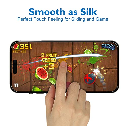 Mothca 2 Pack Matte Glass Screen Protector for iPhone 14 Pro [6.1 inch] with 2 Pack Camera Lens Protector, Anti-Glare & Anti-Fingerprint Tempered Glass Film, Case Friendly Bubble Free Smooth as Silk - Image 2