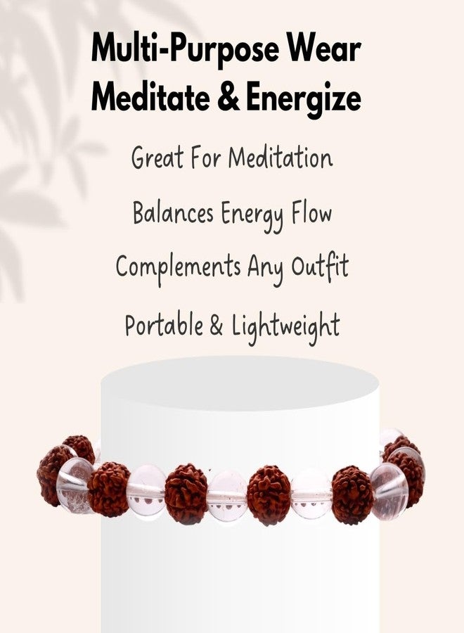 Plus Value Natural Rudraksha Crystal Bracelet for Men Women - Reiki Healing Crystal Vastu Feng Shui for Men Women (Beads Size 8mm, 1 Jute Bag) - Image 4