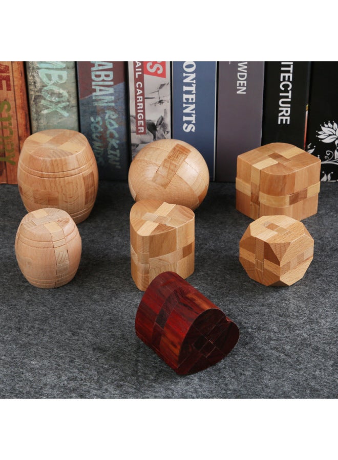 Botong Children's Educational Toys Kong Ming Lock Luban Lock Adult Decompression Thinking Ability Large Wine Barrel Lock Garden Ball Lock - Image 2