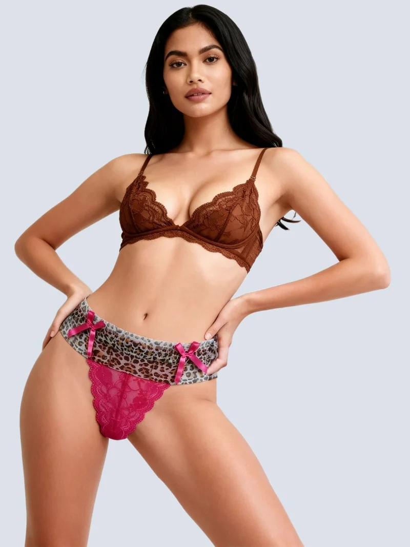 Laceandme Women's Lace Thong Panty – Sexy Low Rise Breathable Comfortable G-String Underwear