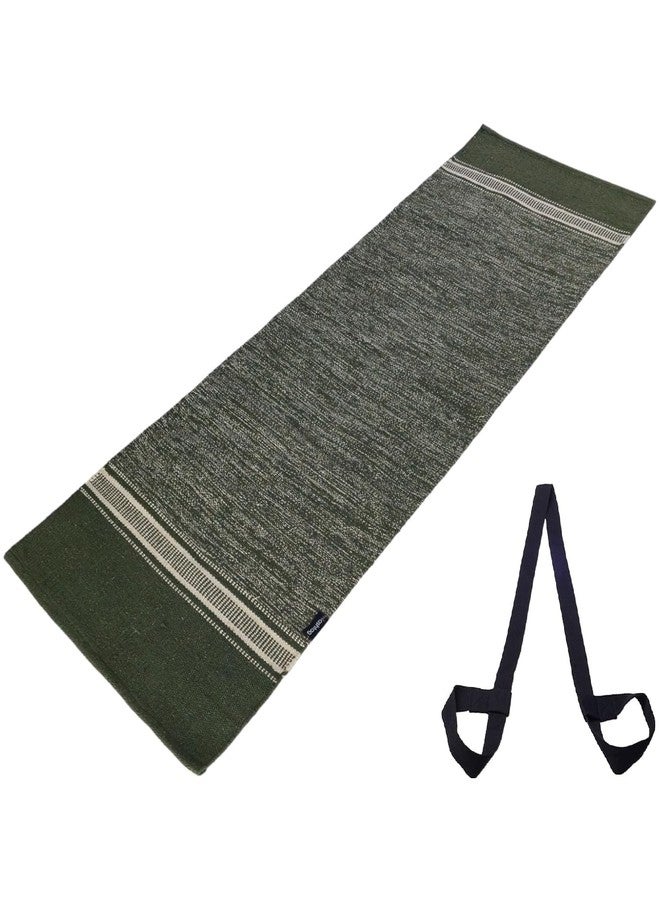 Hashtag® Cotton Yoga Mat, 2feetx6feets, Washable, Reversible, Easy to Carry, 24inchx72inch- Pack of 1 - Image 1
