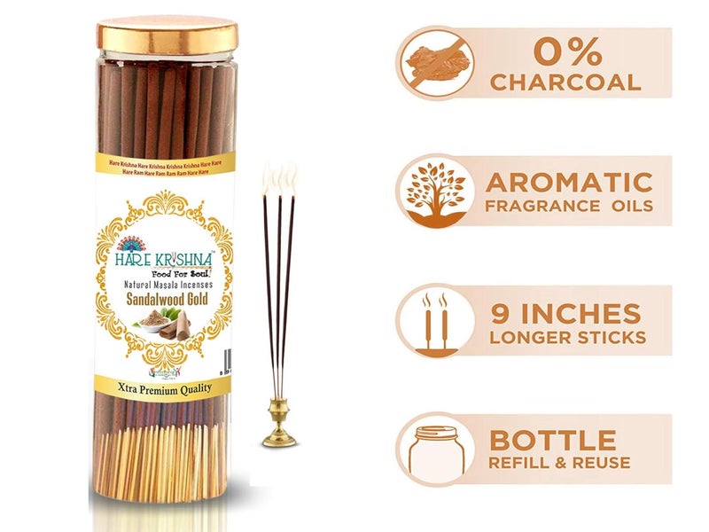 Vringra Sandalwood Agarbatti Incense Sticks for Pooja Home Temple Chemical Charcoal Free Pooja Agarbatti Sticks Long Lasting Fragrance 200gm Pack of 4 - Image 4