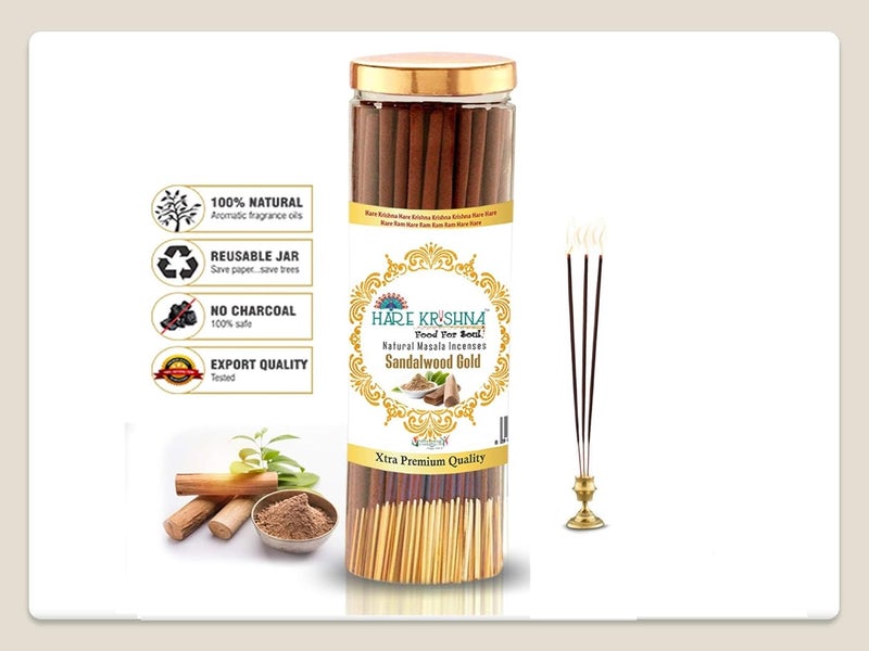 Vringra Sandalwood Agarbatti Incense Sticks for Pooja Home Temple Chemical Charcoal Free Pooja Agarbatti Sticks Long Lasting Fragrance 200gm Pack of 4 - Image 2