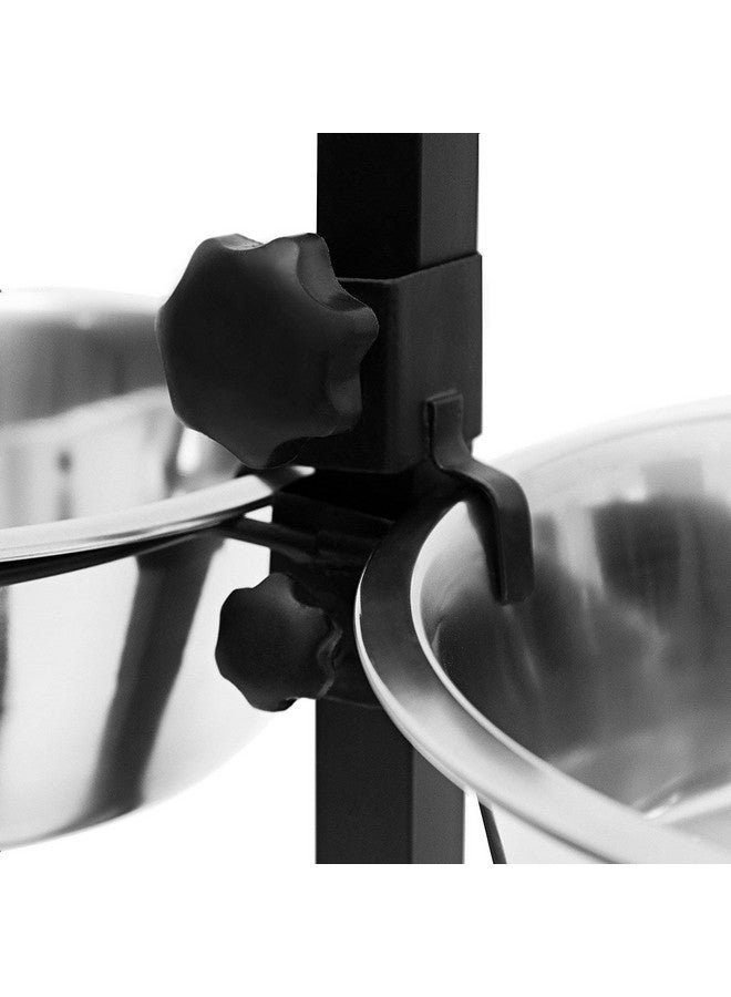 وعاء طعام وماء مزدوج الجوانب من الفولاذ المقاوم للصدأ للحيوانات الأليفة | وعاء طعام وماء بقاعدة مرتفعة قابلة للتعديل للكلاب الصغيرة والجراء (900 مل، صغير جدًا) - Image 5