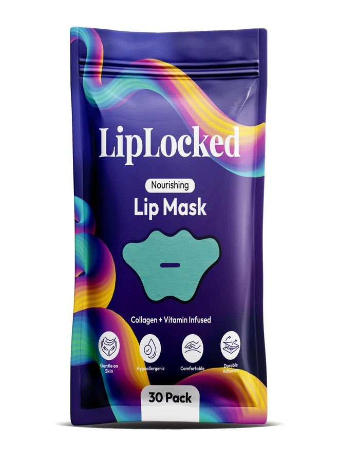 LipLocked Collagen Lip Mask – Hydrating Lip Care with Collagen, CoQ10, Aloe Vera, Vitamin B5, B7 & E – Nourishing Moisture Care for Soft, Smooth-Looking Lips (30 Count) - Image 1