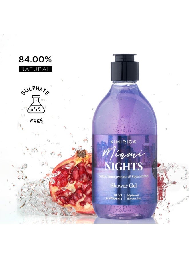 كيميريكا غسول الجسم ميامي نايتس، جل استحمام خالٍ من الكبريتات | عطر الخوخ والزهور البيضاء | منظف الجسم المغذي مع انتعاش يدوم طويلاً، نباتي 100% (300 مل) - Image 5