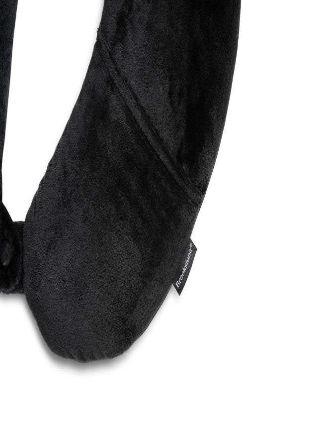 بروكستون وسادة سفر للرأس والرقبة من بروكستون مايكروبيد خفيفة الوزن وناعمة مع جيب للهاتف أو سماعات الرأس، أسود - Image 3