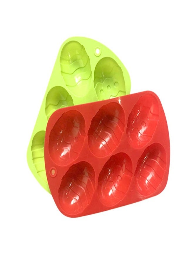 EchoDone 2 Pieces Easter Silicone Egg Mold Egg Shape Baking Chocolate Candy Mold for Easter Theme Party Decoration - Image 3