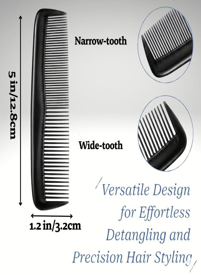 Gadgetime USA 5‑Pack Fine Tooth Hair Combs - Durable Black Plastic Styling, Detangling & Travel Combs for Women, Men & Kids - Salon Quality Grooming Tools - Image 2