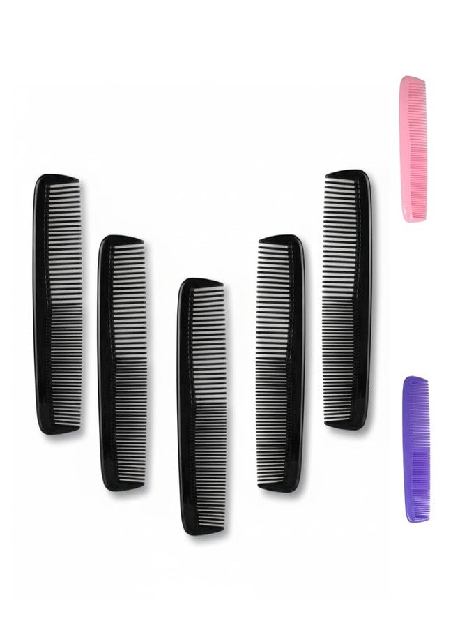 Gadgetime USA 5‑Pack Fine Tooth Hair Combs - Durable Black Plastic Styling, Detangling & Travel Combs for Women, Men & Kids - Salon Quality Grooming Tools - Image 1