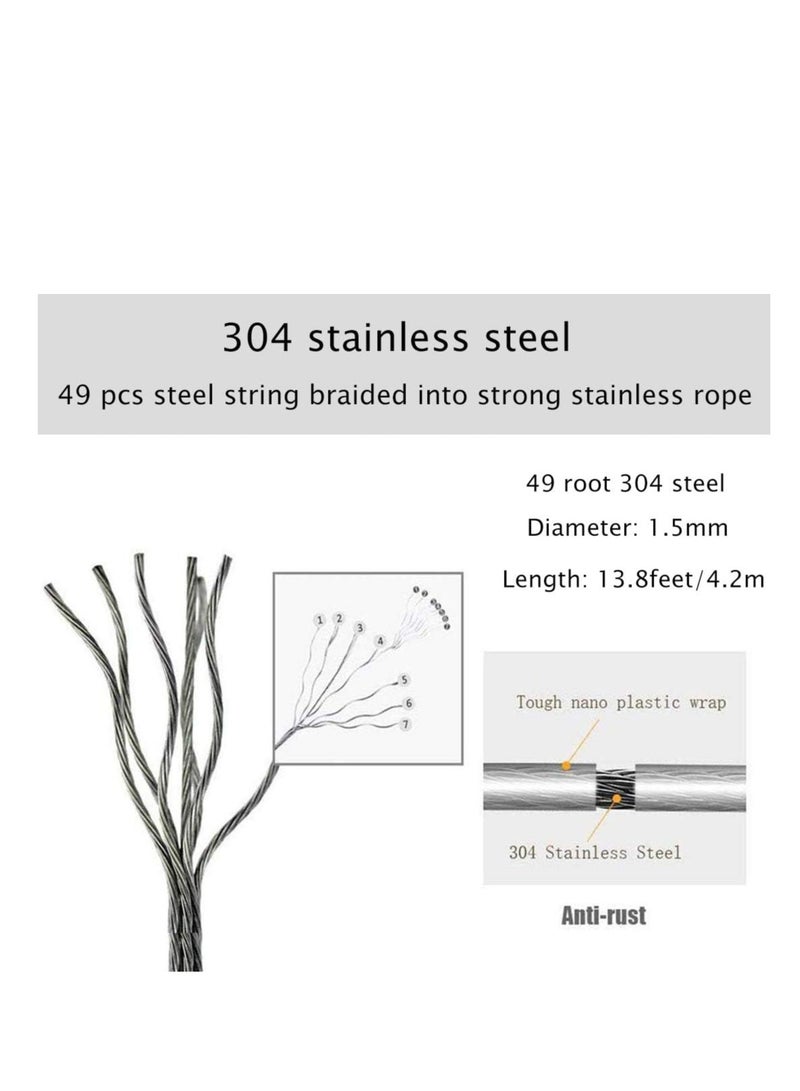 Telescopic Clothesline Abs Frame Aluminum Alloy Bracket Adjustable Double Rope, Wall-Mounted Storage Rope, 0-4.2 Meters Freely Adjustable  - Image 4