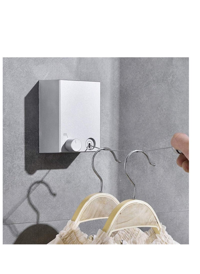 Telescopic Clothesline Abs Frame Aluminum Alloy Bracket Adjustable Double Rope, Wall-Mounted Storage Rope, 0-4.2 Meters Freely Adjustable  - Image 2
