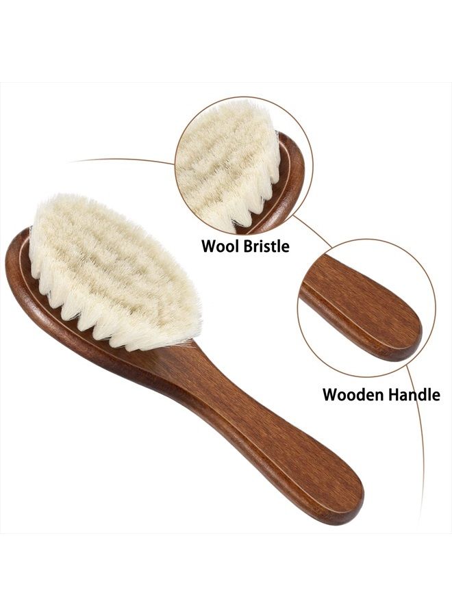 Shappy 2 Pieces Barber Fade Brush Men Beard Brush Neck Duster Cleaning Brush Soft Beard Brush with Wooden Handle for Barber Hair Cutting Kits (Black, Red) - Image 3