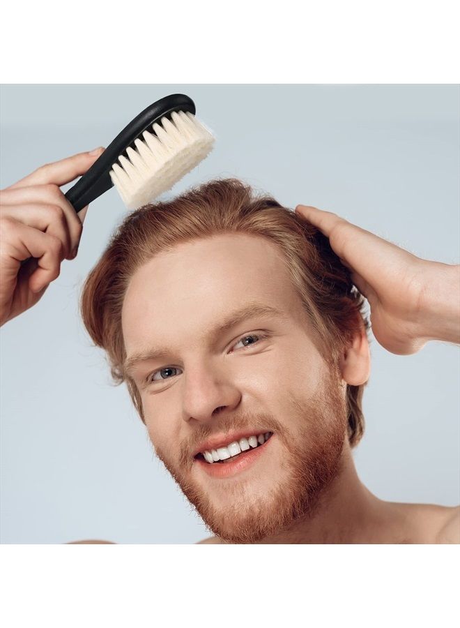 Shappy 2 Pieces Barber Fade Brush Men Beard Brush Neck Duster Cleaning Brush Soft Beard Brush with Wooden Handle for Barber Hair Cutting Kits (Black, Red) - Image 5