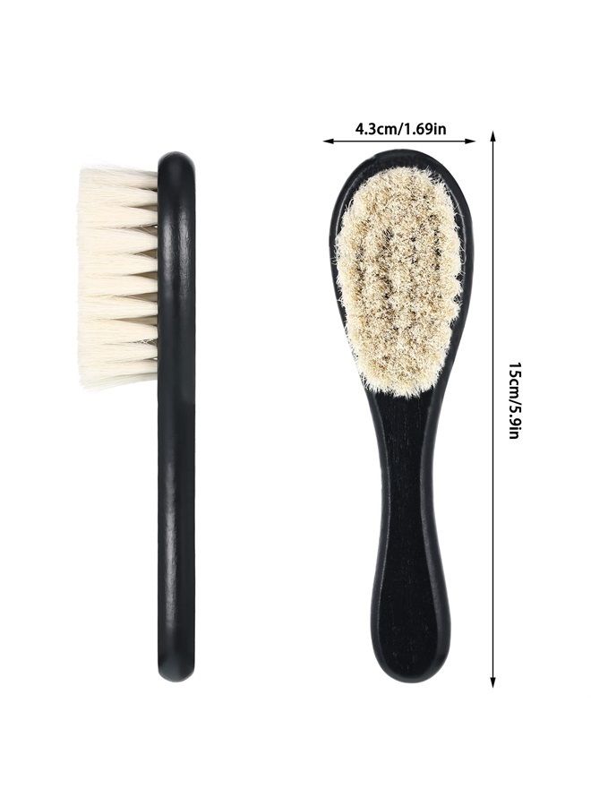 Shappy 2 Pieces Barber Fade Brush Men Beard Brush Neck Duster Cleaning Brush Soft Beard Brush with Wooden Handle for Barber Hair Cutting Kits (Black, Red) - Image 2