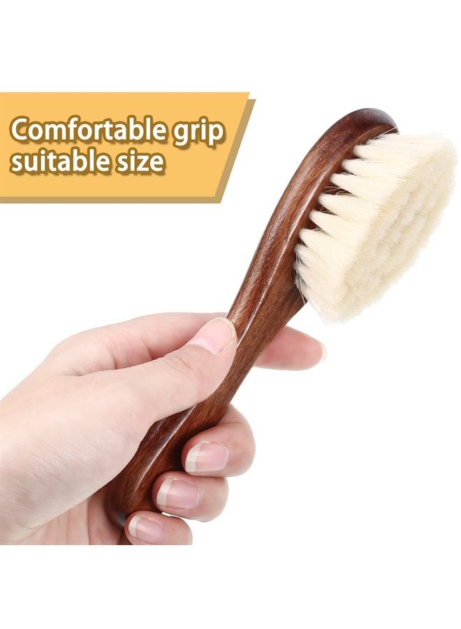 Shappy 2 Pieces Barber Fade Brush Men Beard Brush Neck Duster Cleaning Brush Soft Beard Brush with Wooden Handle for Barber Hair Cutting Kits (Black, Red) - Image 4