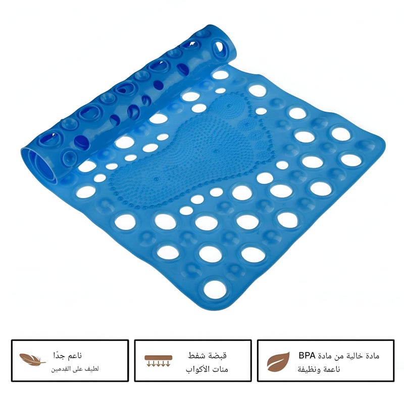 Hole Bath Tub Mat - Non-Slip, Flexible, and Perforated Mat for Bathtub Safety, Fits Most Standard Tubs (1 piece of the color shown) - Image 2