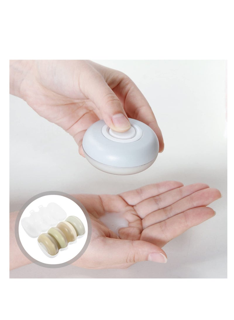 Excefore 1 Set Travel Press-on emulsion dispenser, Travel Containers for Toiletries, Round Travel Pod-s Toiletries with Case, Suitable for Cosmetic Jars Lip Balm Lotion Storage for Toiletries  - Image 4