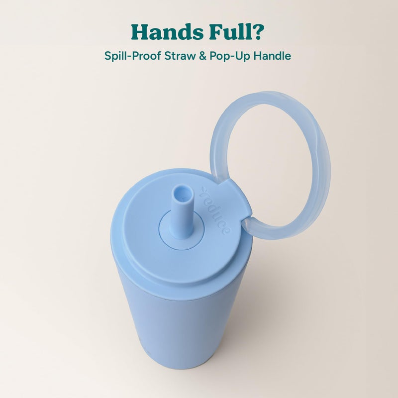 REDUCE Halo 24 oz Stainless Steel Vacuum Insulated Tumbler - Spill Proof Travel Mug with Flip Handle Lid - Keeps Drinks Cold for 32 Hrs - Dishwasher Safe - Cupholder Friendly - Glacier - Image 5