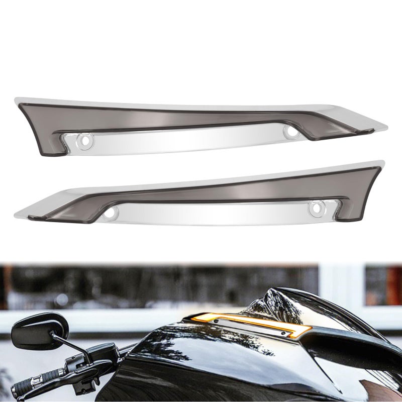 Windshield Trim Lights Windscreen Fairing Led Running Light Turn Signals Fit For Harley Road Glide Models 20152023 Chrome Smoke
