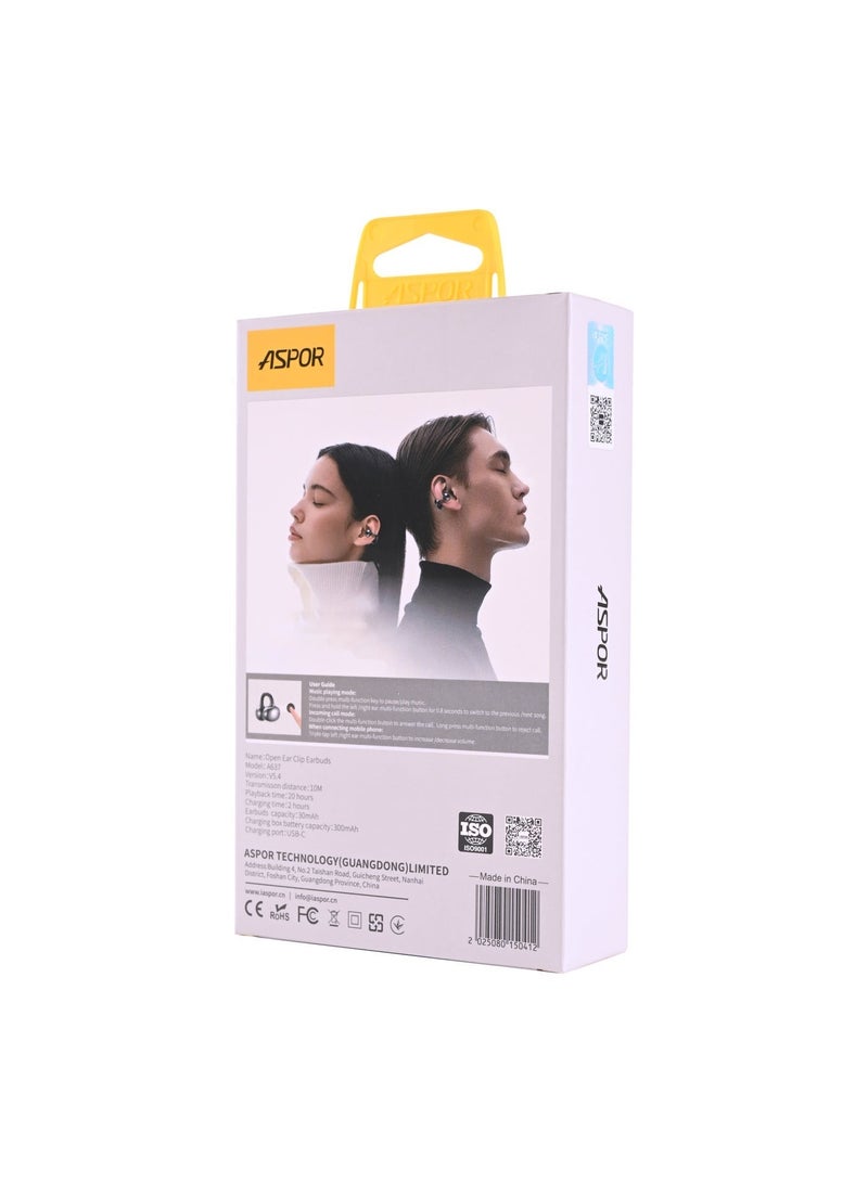 أسبور سماعات أذن A637 من آسبور (ASPOR) بتصميم مشبك الأذن (Ear Clip) - لاسلكية TWS - Image 4