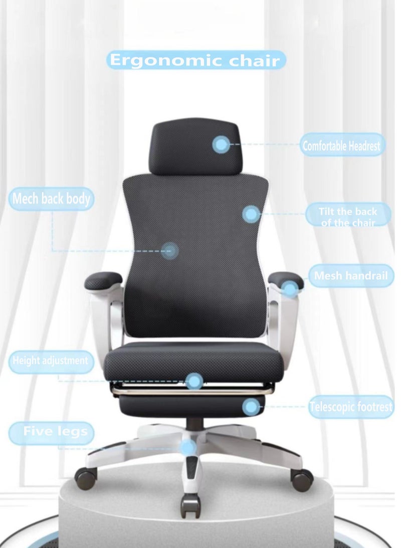 Gaming Chair Office Chair Computer Chair with Footrest Support Backrest and Armrest Ergonomic Chair,  Adjustment Height and Reclining for Home Office - Image 4