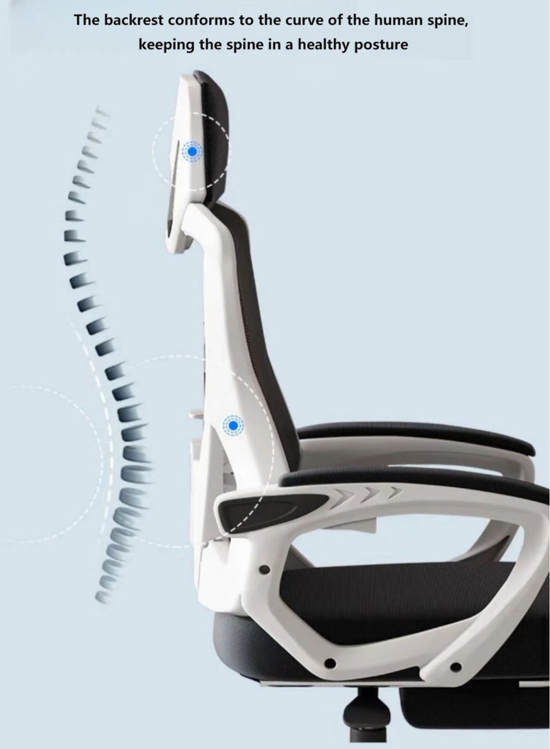 Gaming Chair Office Chair Computer Chair with Footrest Support Backrest and Armrest Ergonomic Chair,  Adjustment Height and Reclining for Home Office - Image 5