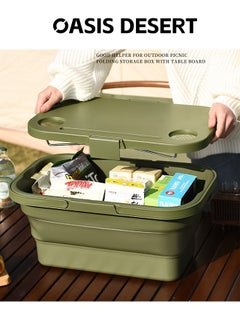 OASIS DESERT 2 In 1 Outdoor Foldable Picnic Basket Travel Convenient Fruit Basket with Lid Camping Large Capacity Multifunctional Portable Storage Basket  - Image 5
