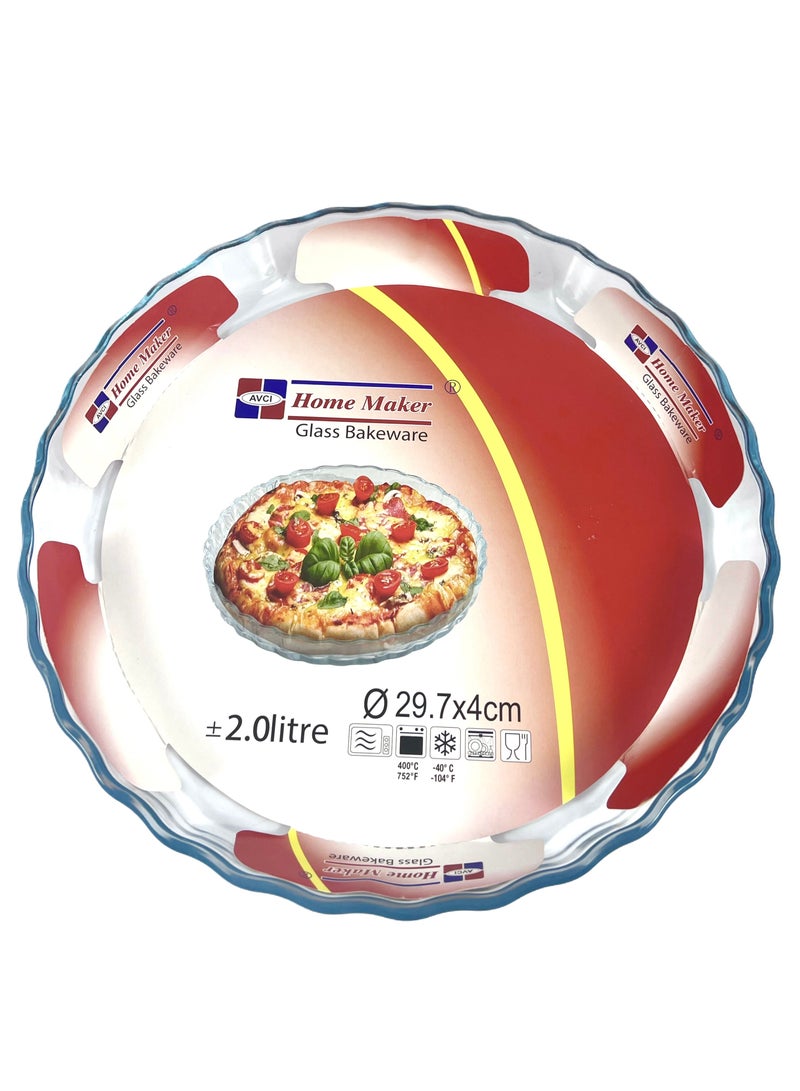 Homemaker Round, Fluted Glass Baking Dish, 2 Lt Capacity, 29.7 Cm Diameter, 4 Cm Height  - Image 3