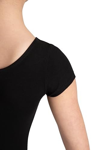 Capezio Little Girls' Classic Short Sleeve Leotard,Black,S (4-6) - Image 3
