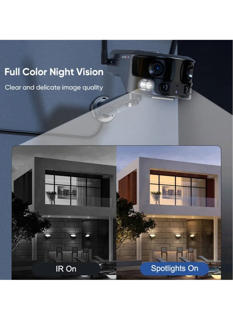 LS Vision LS VISION 4K 180° Ultra Wide View Angle 4G Solar Security Camera Outdoor WIFI 4X Zoom Dual Lens PIR Human Detection CCTV Camera  - Image 4
