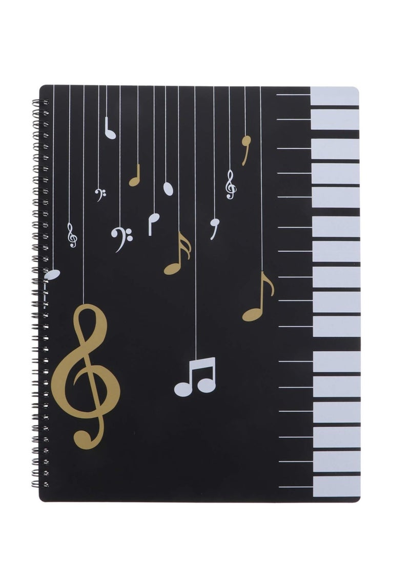 SYOSI - Sheet Music Folder Waterproof 20 Pages Spiral-Bound A4 Sheet Music Storage Paper Folder Sheet Music Folder Paper Documents Storage Folder for Musicians Student Documents Supply - Image 1