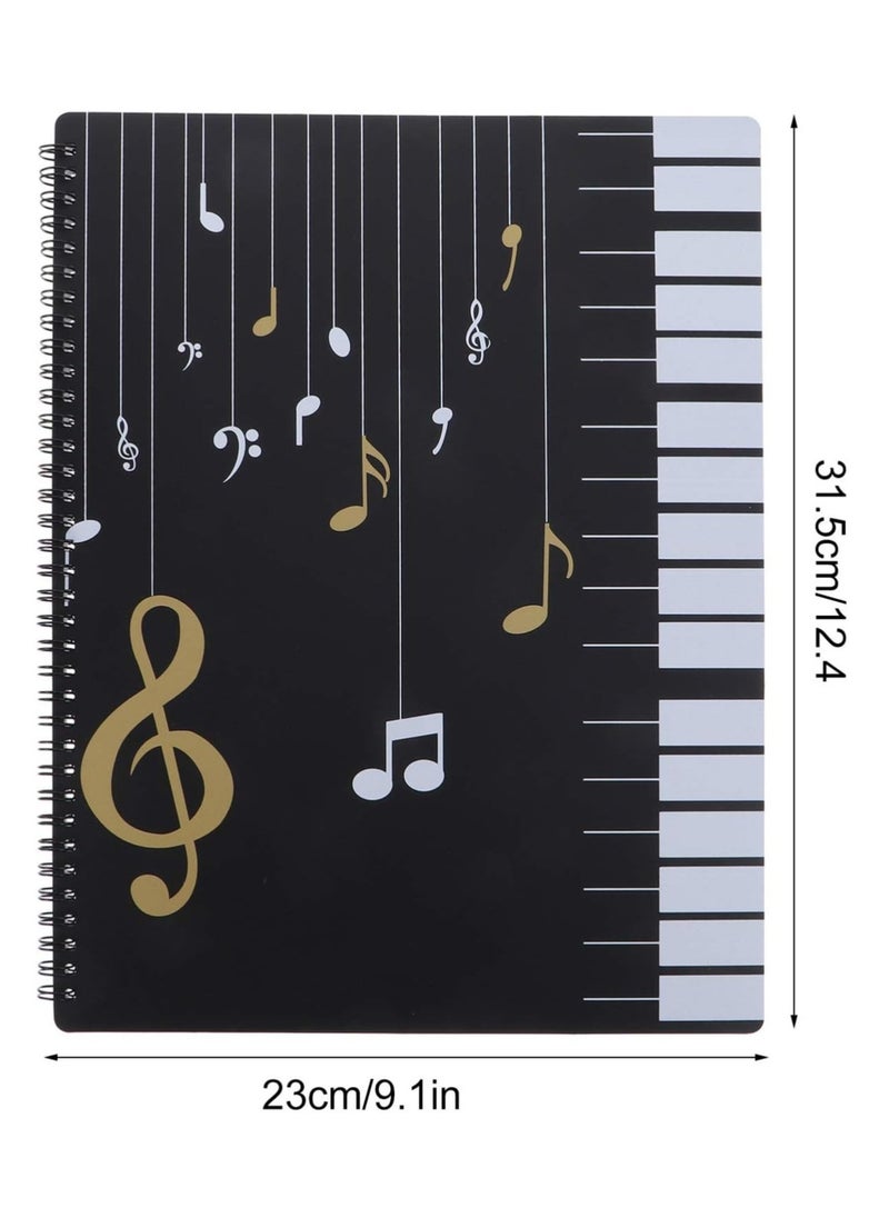 SYOSI - Sheet Music Folder Waterproof 20 Pages Spiral-Bound A4 Sheet Music Storage Paper Folder Sheet Music Folder Paper Documents Storage Folder for Musicians Student Documents Supply - Image 1