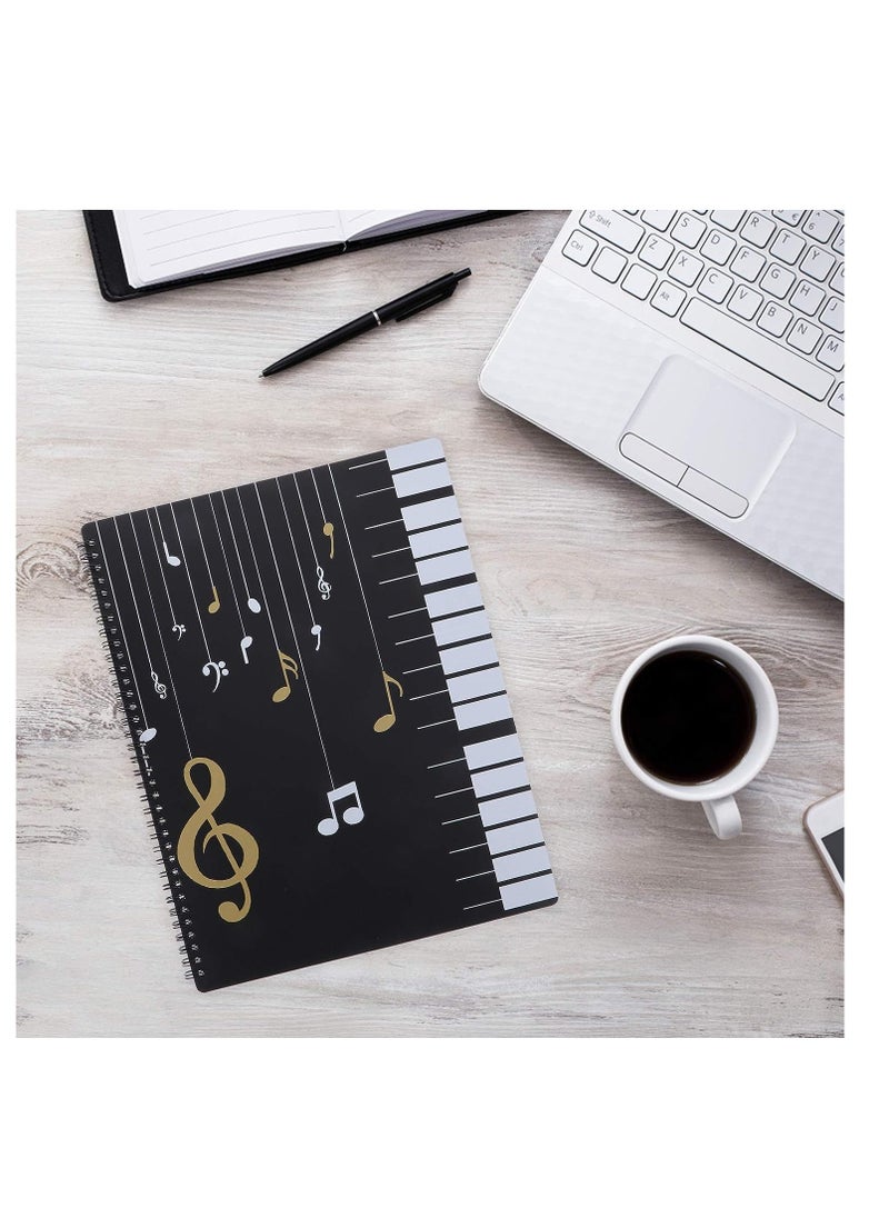 SYOSI - Sheet Music Folder Waterproof 20 Pages Spiral-Bound A4 Sheet Music Storage Paper Folder Sheet Music Folder Paper Documents Storage Folder for Musicians Student Documents Supply - Image 1