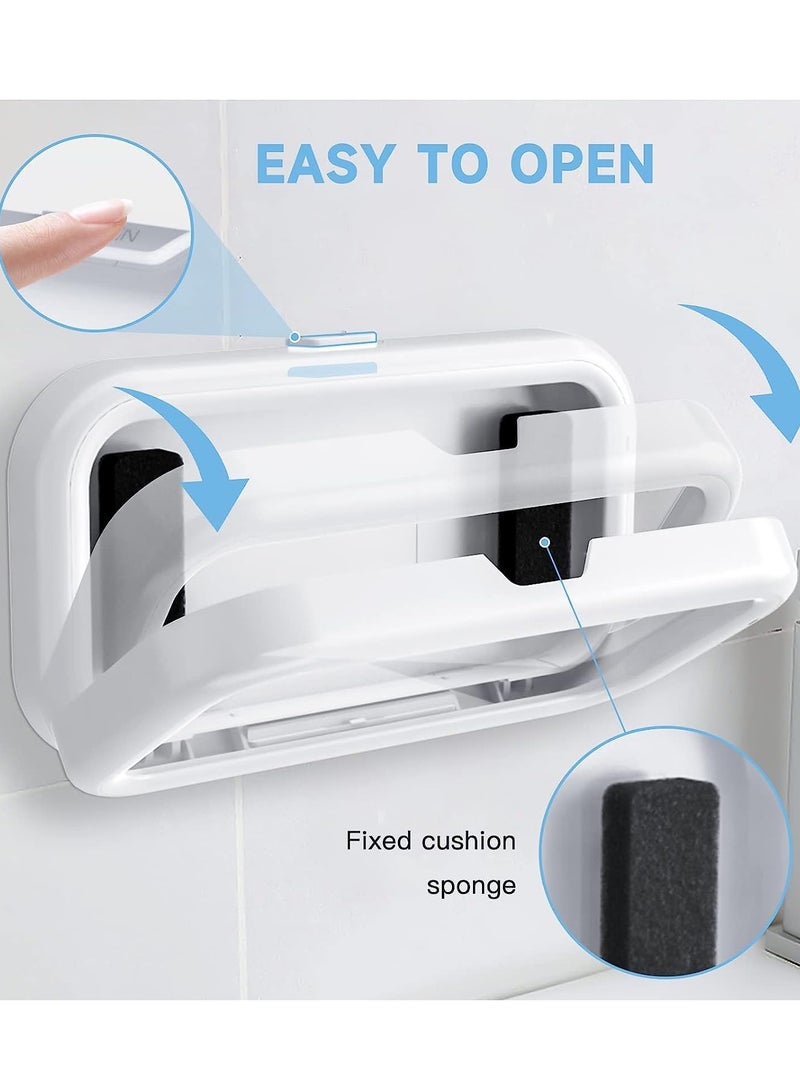 erorex Waterproof Shower Phone Holder with Touch Screen Anti Fog Angle Adjustable 360° Rotation Wall Phone Case for 4 Inch 6.8 Inch Cell Phone White  - Image 5