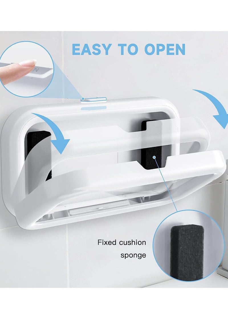 erorex Waterproof Shower Phone Holder with Touch Screen Anti Fog Angle Adjustable 360° Rotation Wall Phone Case for 4 Inch 6.8 Inch Cell Phone White  - Image 4