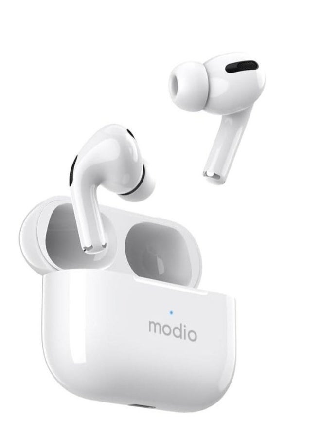 modio D3 Premium Wireless Earbuds – TWS Bluetooth 5.3 Headset with Deep Bass, Touch Controls, Charging Case, Noise Isolation & HD Calling – Lightweight In-Ear Bluetooth Headphones for Android & iOS - Image 1