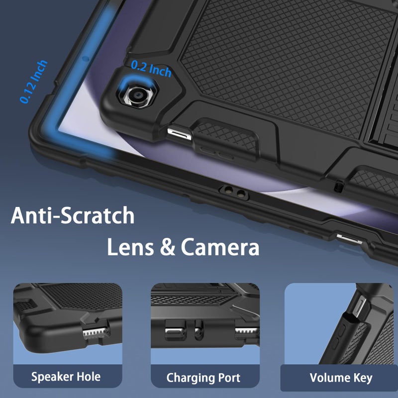 Rantice Case for Samsung Galaxy Tab A9+/A9 Plus 11” 2024, Heavy Duty Shockproof Rugged Protective Case with Kickstand for Galaxy Tab A9+/A9 Plus 11 Inch (SM-X210/X216/X218), Black - Image 4
