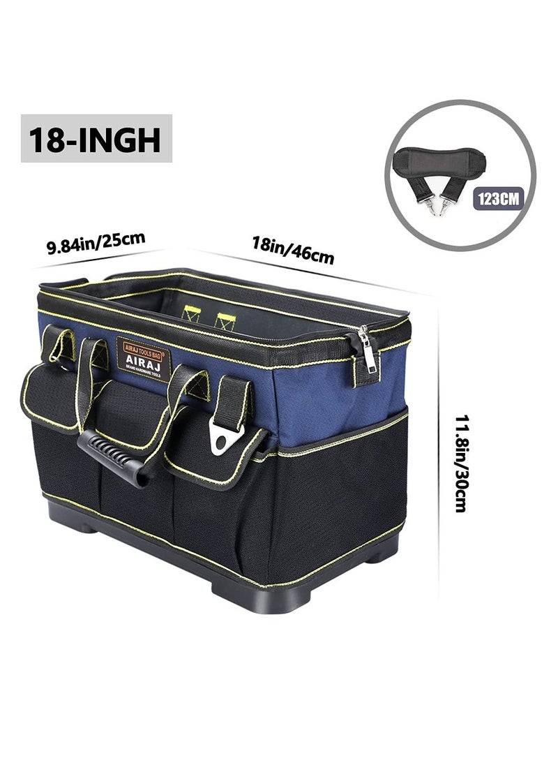 Excefore - 18 Inch Tool Bag, Double Waterproof Fabric Large Tool Bag with Soft Padded Handle and Adjustable Shoulder Strap, Canvas Tool Bag Heavy Duty - Image 1