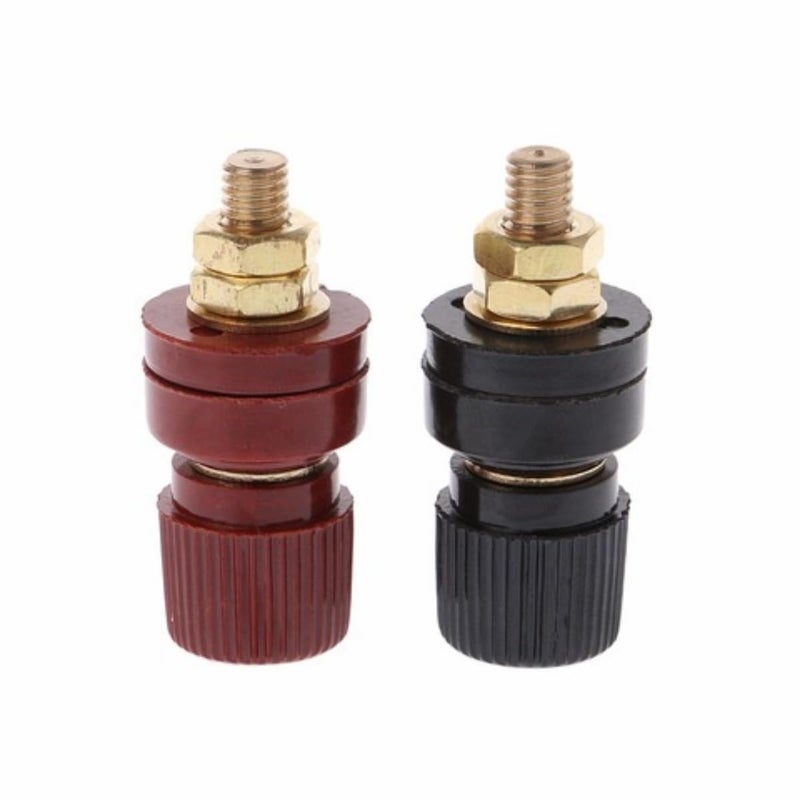 Panel Mount Binding Post Terminal, 8mm Banana Plug Compatible, Screw Type Electrical Connector for Test Benches and Power Panels (2, red, 8mm) - Image 2