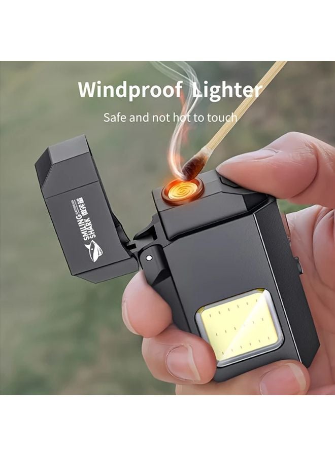 TIP 137 Black 2 in 1 Rechargeable Flashlight Windproof Lighter Super Bright LED Pocket Torch - Image 4