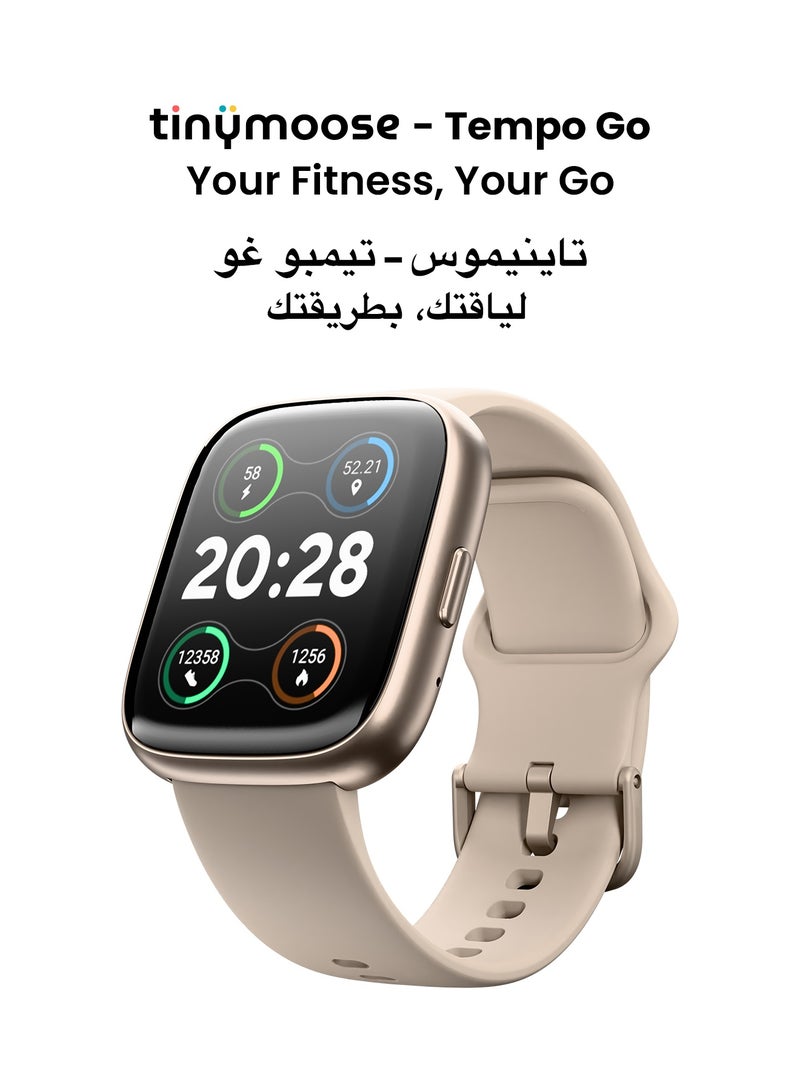 TinyMoose Smart Watch Tempo Go – Long Battery Life, IP68 Waterproof, 100+ Fitness Modes, SpO2 & Heart Rate Tracking, 1.43 inch High-Resolution Display, AI Control, Bluetooth Calling, Fit by Tinymoose App Integration - Pink Mist - Image 2