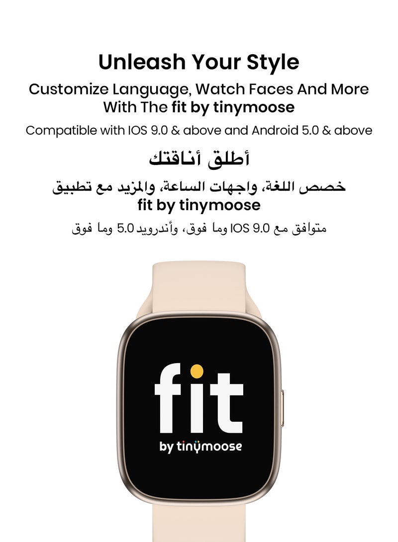 TinyMoose Smart Watch Tempo Go – Long Battery Life, IP68 Waterproof, 100+ Fitness Modes, SpO2 & Heart Rate Tracking, 1.43 inch High-Resolution Display, AI Control, Bluetooth Calling, Fit by Tinymoose App Integration - Pink Mist - Image 4