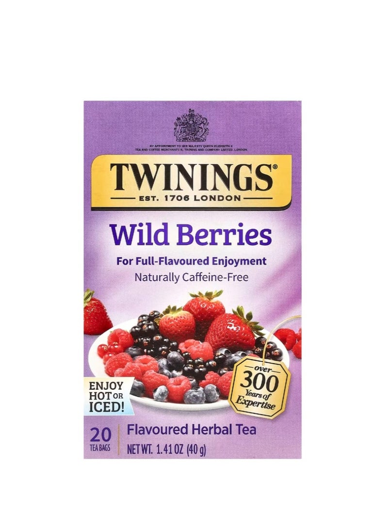 تويننجز شاي أعشاب بنكهة التوت البري خالي من الكافيين من حشرات الشاي 1.41 أونصة (40 جم) - Image 1