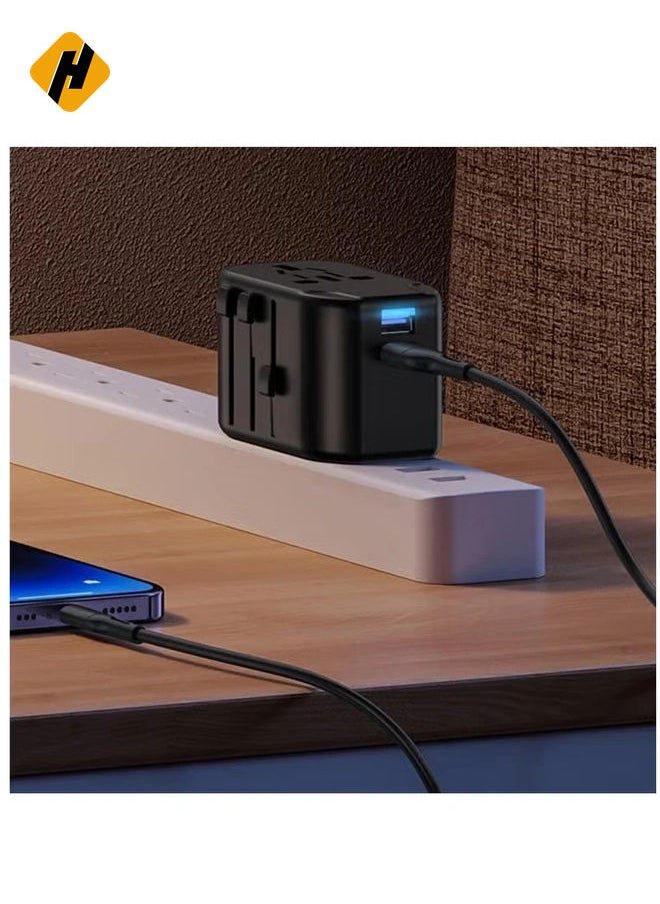 HuHa USAMS US-CC173 T55 12W Dual USB Universal Travel Charger US / AU / EU / UK Plug Converter  - Image 4