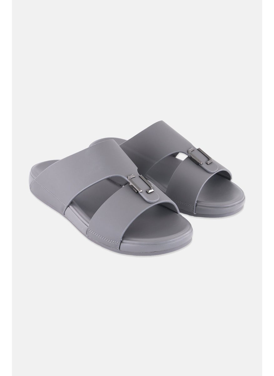 Algspar Men Slip On Arabic Sandals, Grey  - Image 1