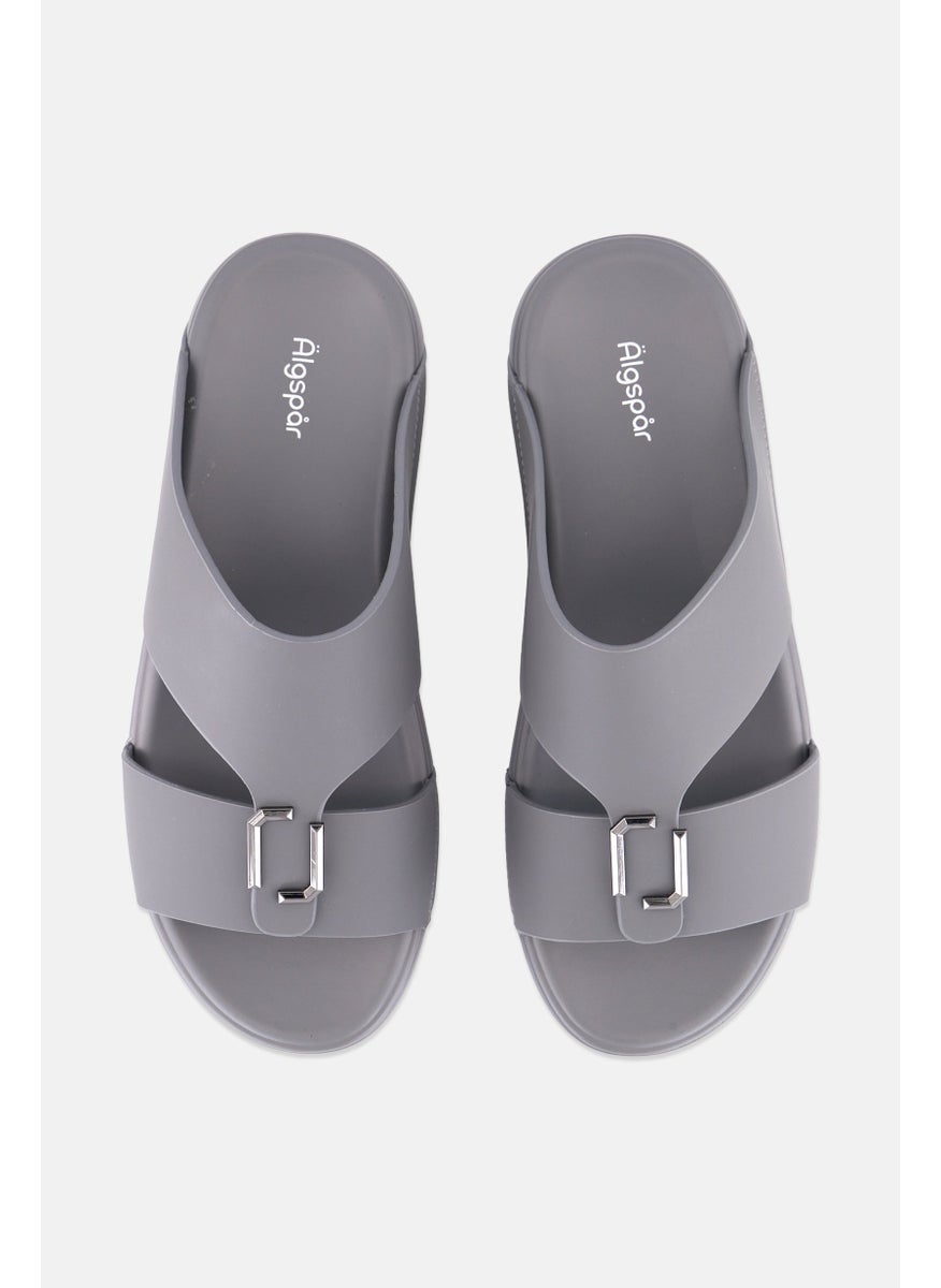 Algspar Men Slip On Arabic Sandals, Grey  - Image 3