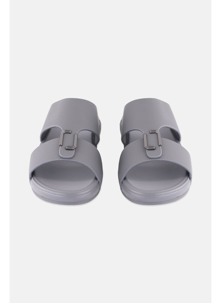 Algspar Men Slip On Arabic Sandals, Grey  - Image 4