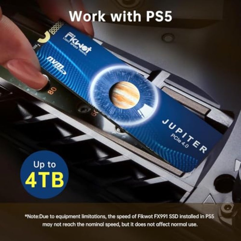 PS5/PC/Laptop Gaming NVMe SSD: M.2 2280 PCIe Gen4x4، بسرعة تصل إلى 7100 ميجابايت/ثانية، وحدة تخزين داخلية سوداء عالية السرعة - Image 5