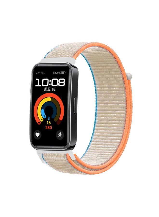 For Huawei Bracelet 9/8 Strap Huawei Band 9 Nylon Strap Huawei Bracelet 8 Strap In Stock-Color:Milky White-Specifications:Huawei 8/9 Nylon Loop Strap  - Image 1